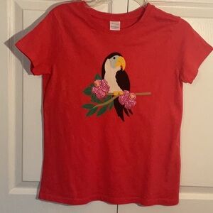 Hanna Andersson Orange/Red and Black Toucan T-Shirt